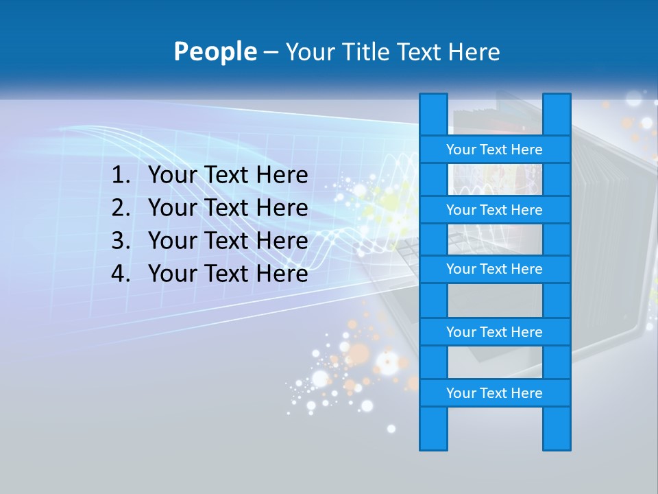 A Laptop Computer With A Blue Background PowerPoint Template