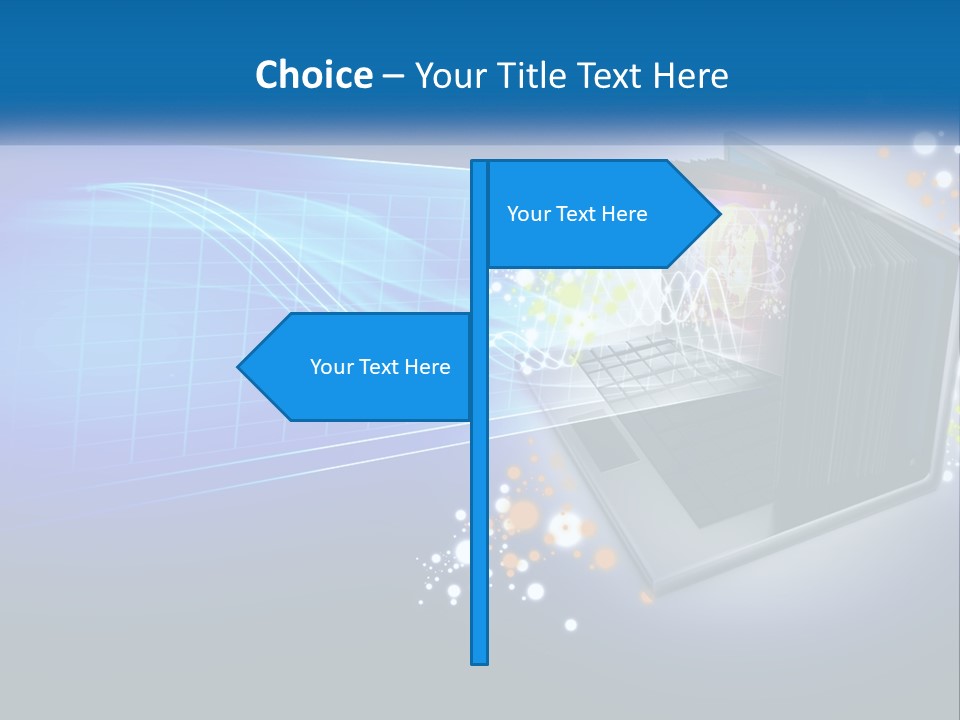 A Laptop Computer With A Blue Background PowerPoint Template
