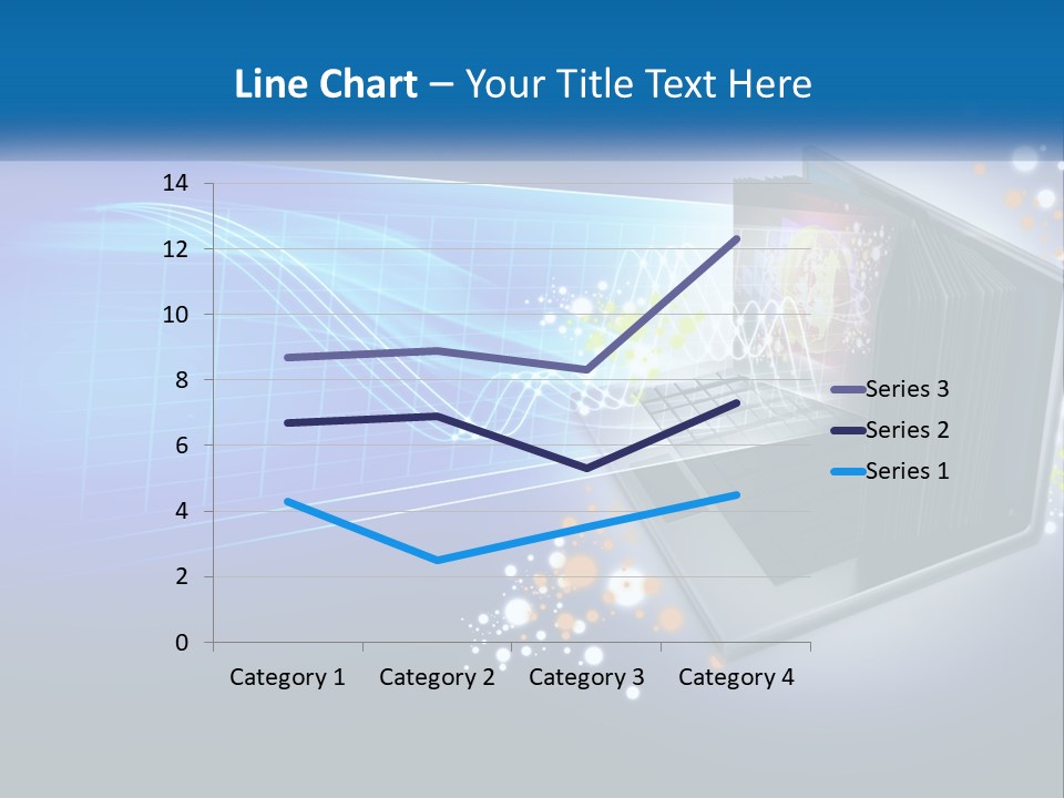 A Laptop Computer With A Blue Background PowerPoint Template