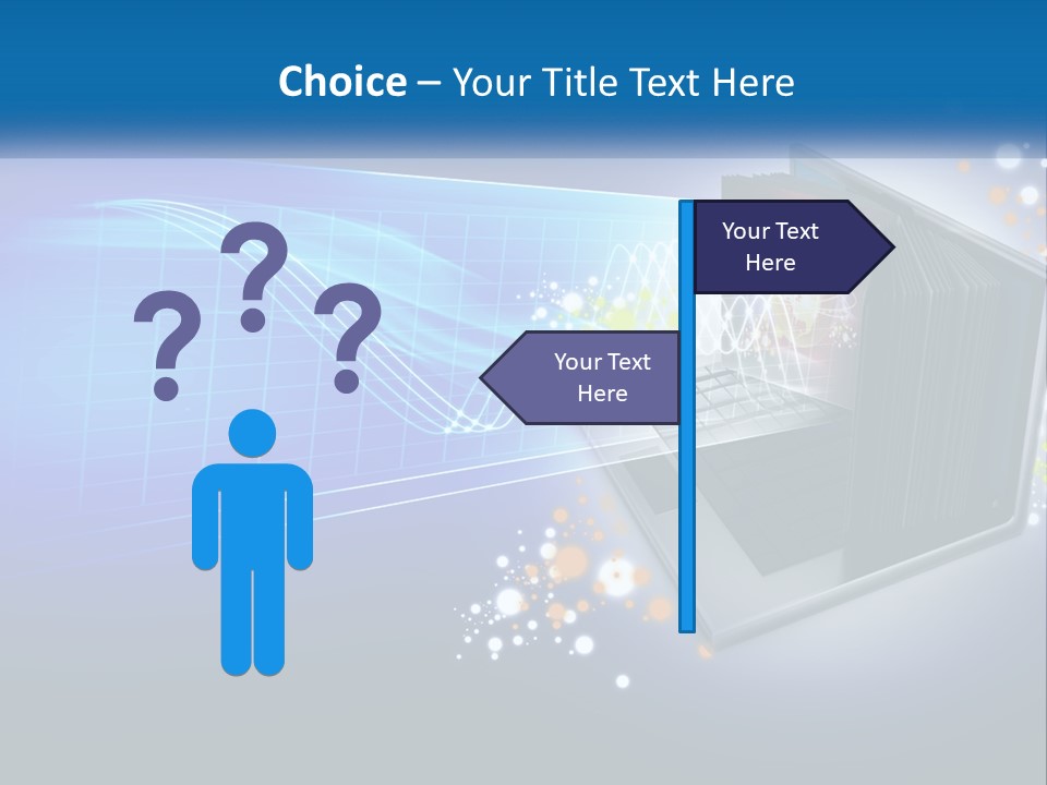 A Laptop Computer With A Blue Background PowerPoint Template