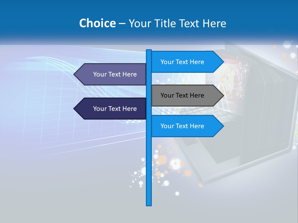A Laptop Computer With A Blue Background PowerPoint Template