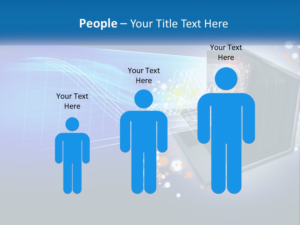 A Laptop Computer With A Blue Background PowerPoint Template