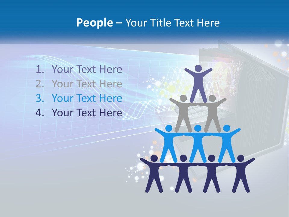 A Laptop Computer With A Blue Background PowerPoint Template