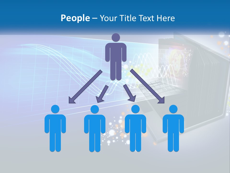 A Laptop Computer With A Blue Background PowerPoint Template