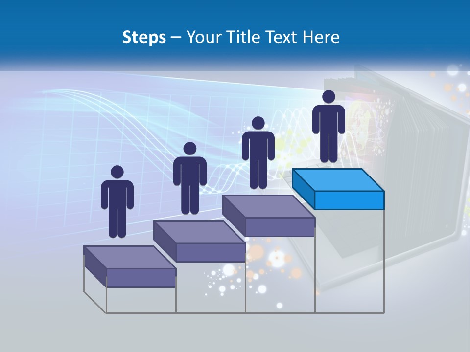 A Laptop Computer With A Blue Background PowerPoint Template