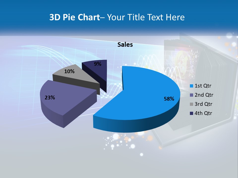 A Laptop Computer With A Blue Background PowerPoint Template