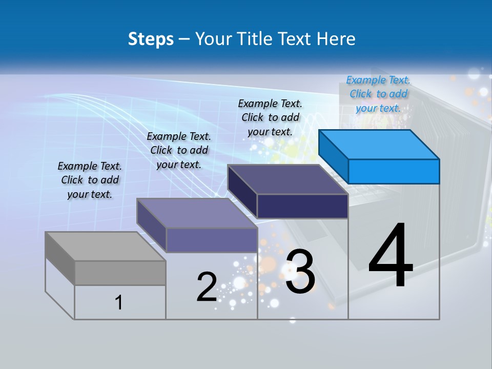 A Laptop Computer With A Blue Background PowerPoint Template