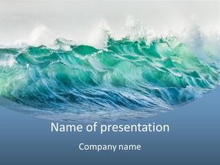 An Ocean Wave Is Shown In This Powerpoint Presentation PowerPoint Template