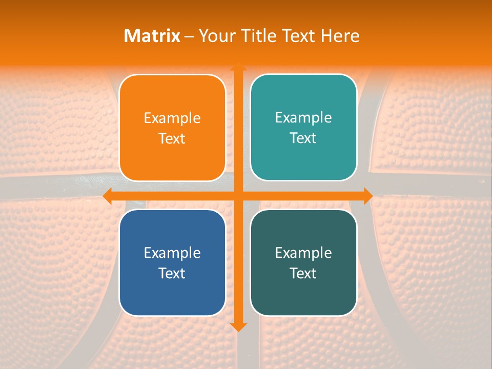 A Close Up Of A Basketball With The Words Name Of Presentation PowerPoint Template