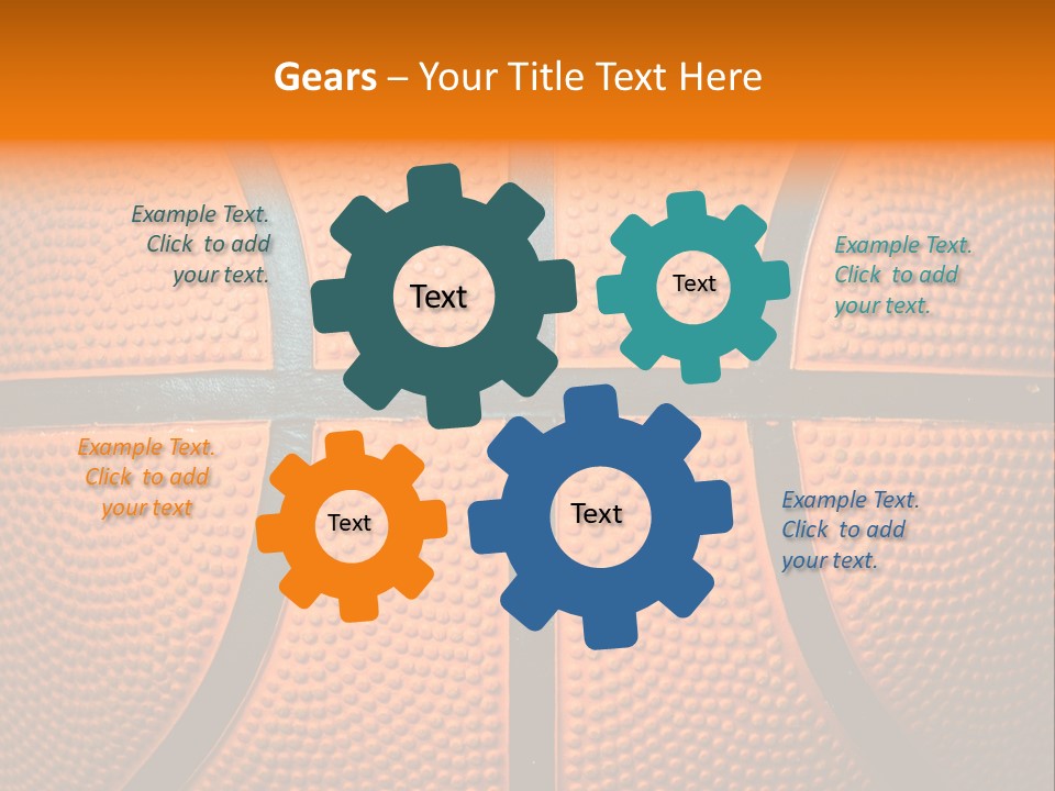 A Close Up Of A Basketball With The Words Name Of Presentation PowerPoint Template