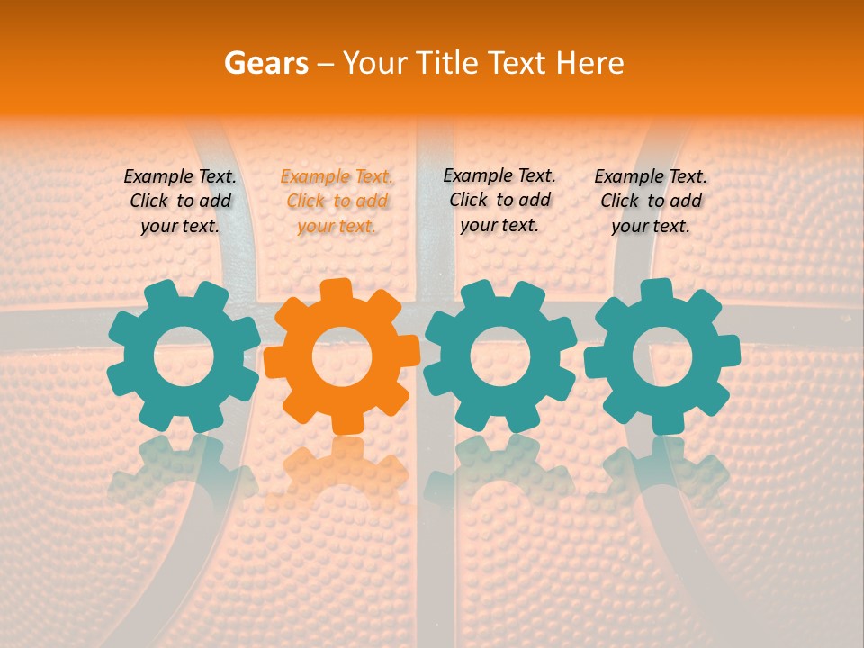 A Close Up Of A Basketball With The Words Name Of Presentation PowerPoint Template