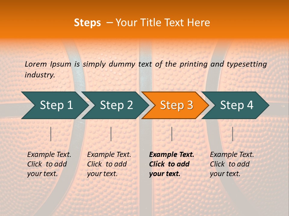 A Close Up Of A Basketball With The Words Name Of Presentation PowerPoint Template