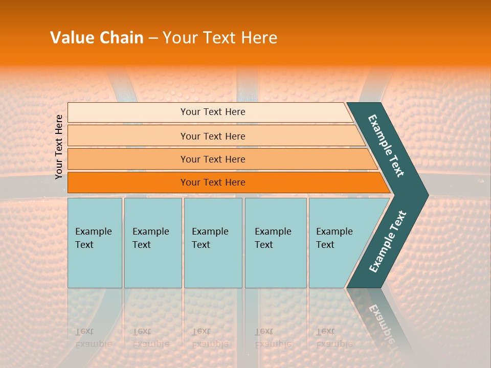 A Close Up Of A Basketball With The Words Name Of Presentation PowerPoint Template