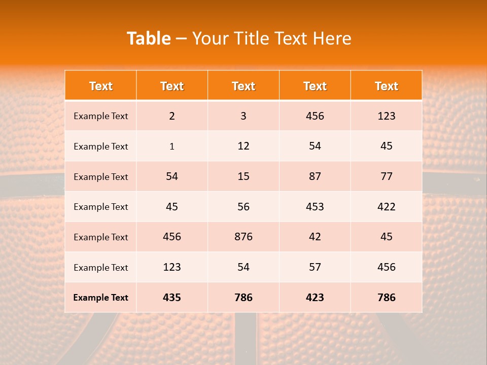 A Close Up Of A Basketball With The Words Name Of Presentation PowerPoint Template