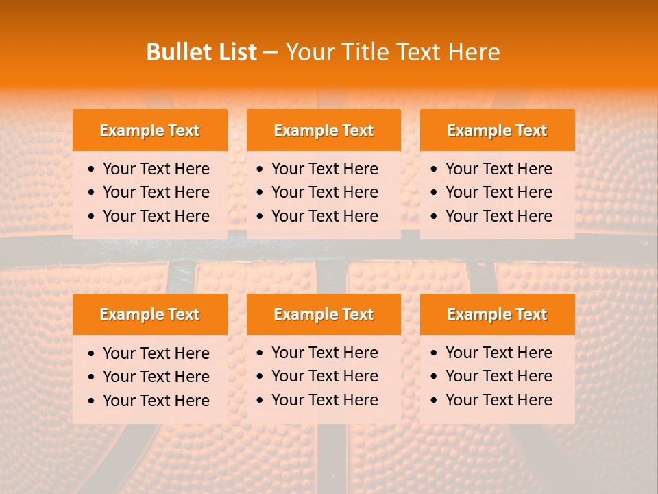 A Close Up Of A Basketball With The Words Name Of Presentation PowerPoint Template