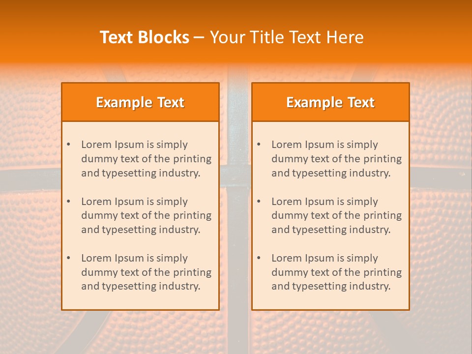 A Close Up Of A Basketball With The Words Name Of Presentation PowerPoint Template