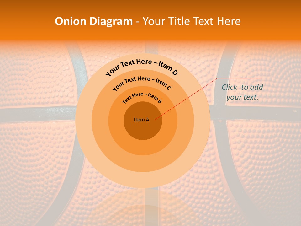 A Close Up Of A Basketball With The Words Name Of Presentation PowerPoint Template