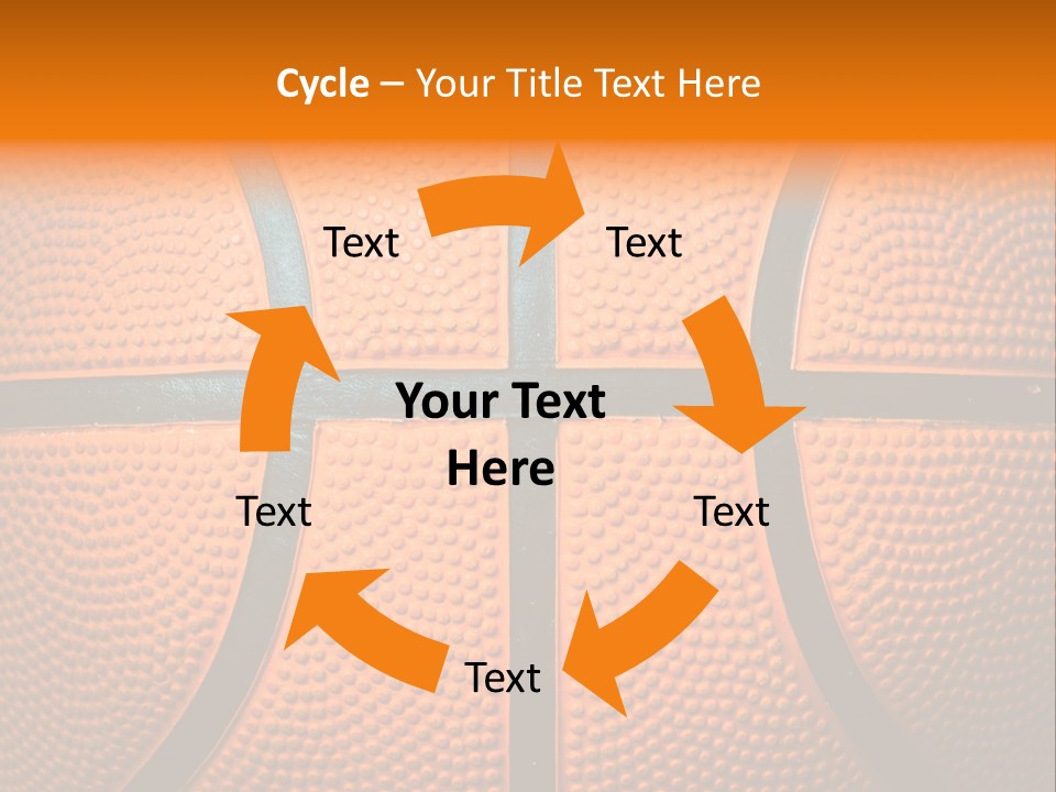 A Close Up Of A Basketball With The Words Name Of Presentation PowerPoint Template