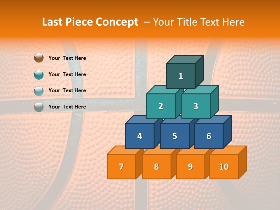 A Close Up Of A Basketball With The Words Name Of Presentation PowerPoint Template