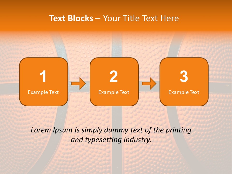 A Close Up Of A Basketball With The Words Name Of Presentation PowerPoint Template