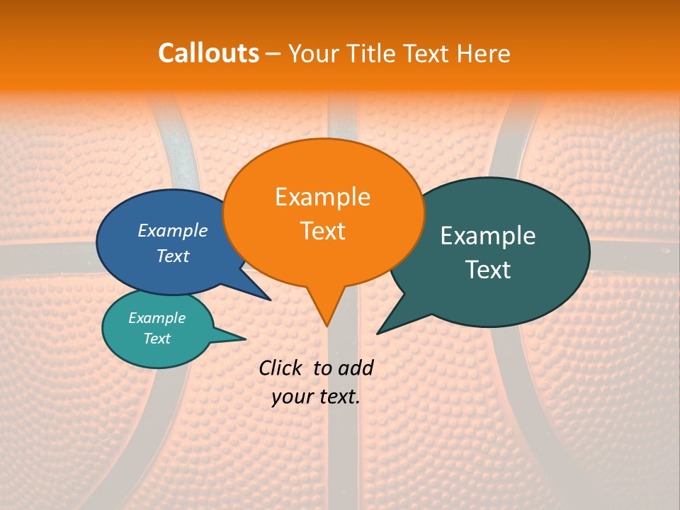 A Close Up Of A Basketball With The Words Name Of Presentation PowerPoint Template