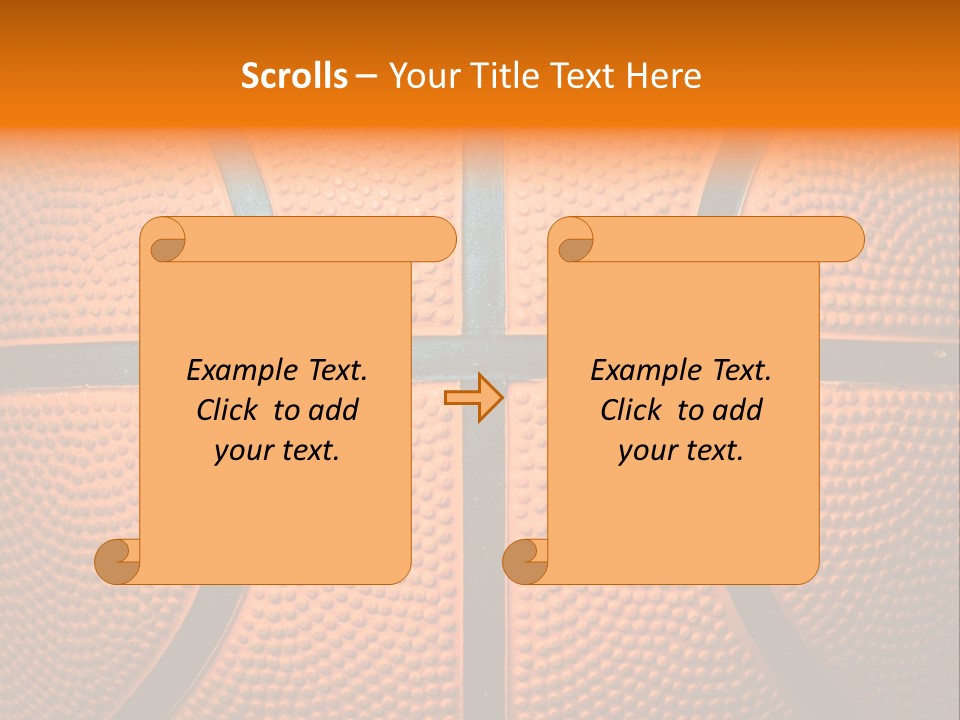 A Close Up Of A Basketball With The Words Name Of Presentation PowerPoint Template