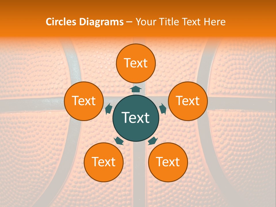 A Close Up Of A Basketball With The Words Name Of Presentation PowerPoint Template