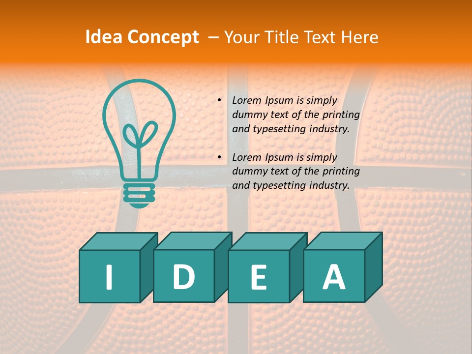 A Close Up Of A Basketball With The Words Name Of Presentation PowerPoint Template