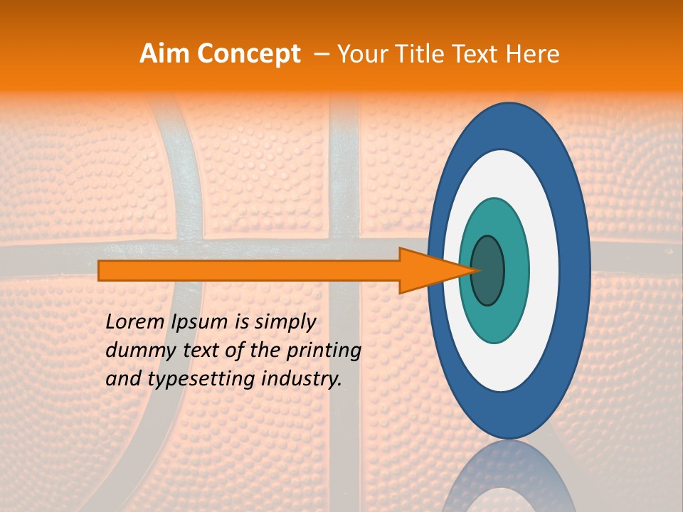 A Close Up Of A Basketball With The Words Name Of Presentation PowerPoint Template