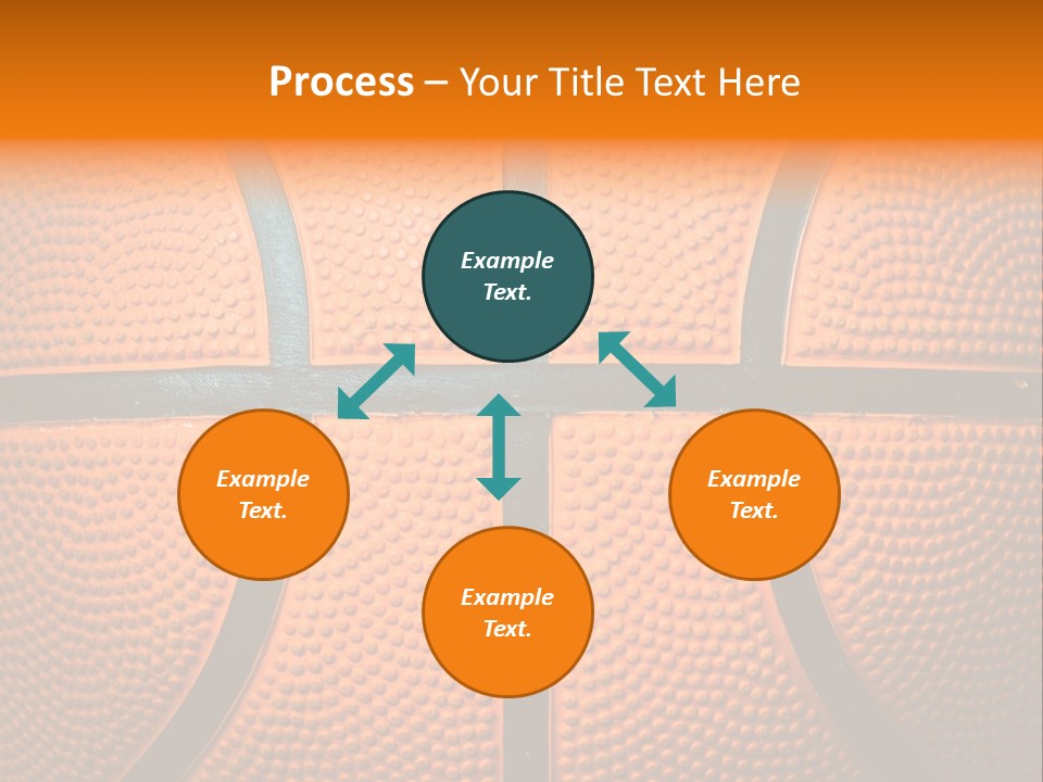 A Close Up Of A Basketball With The Words Name Of Presentation PowerPoint Template