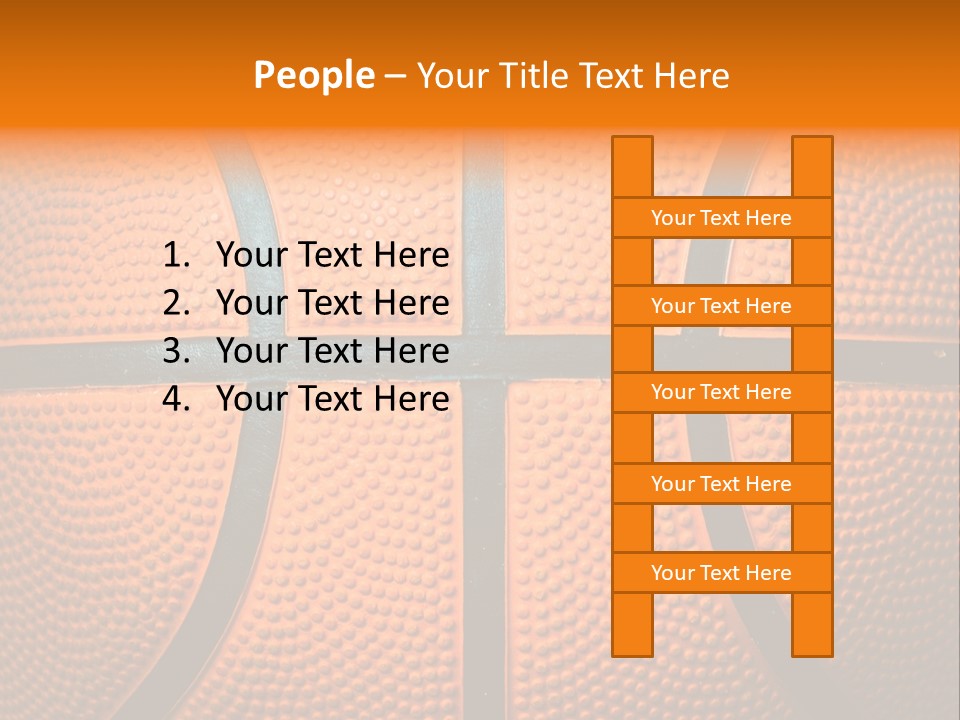 A Close Up Of A Basketball With The Words Name Of Presentation PowerPoint Template