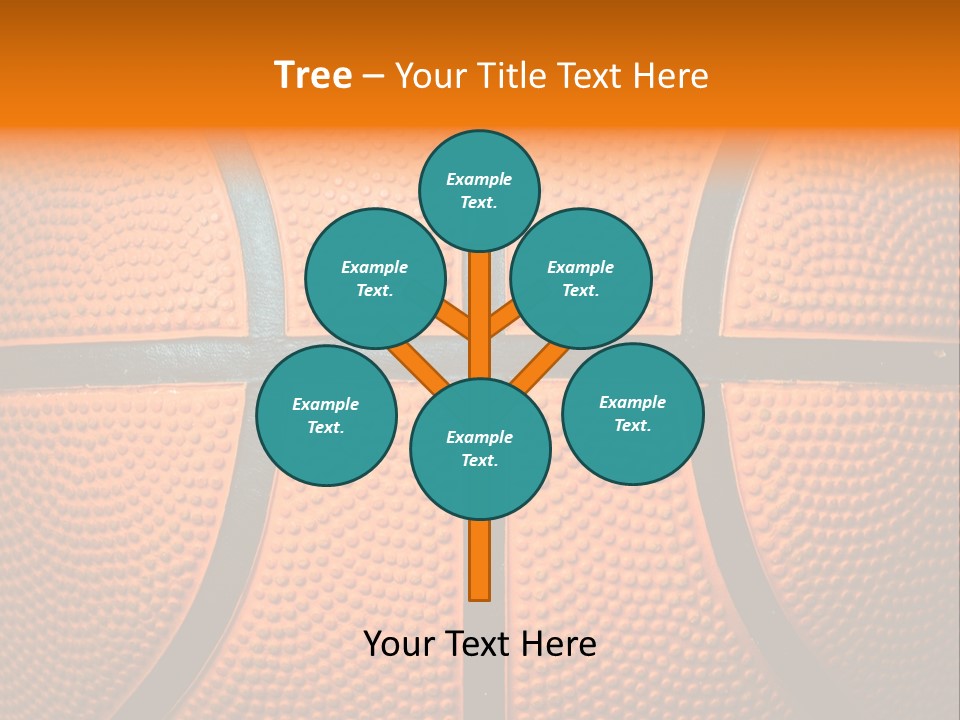 A Close Up Of A Basketball With The Words Name Of Presentation PowerPoint Template