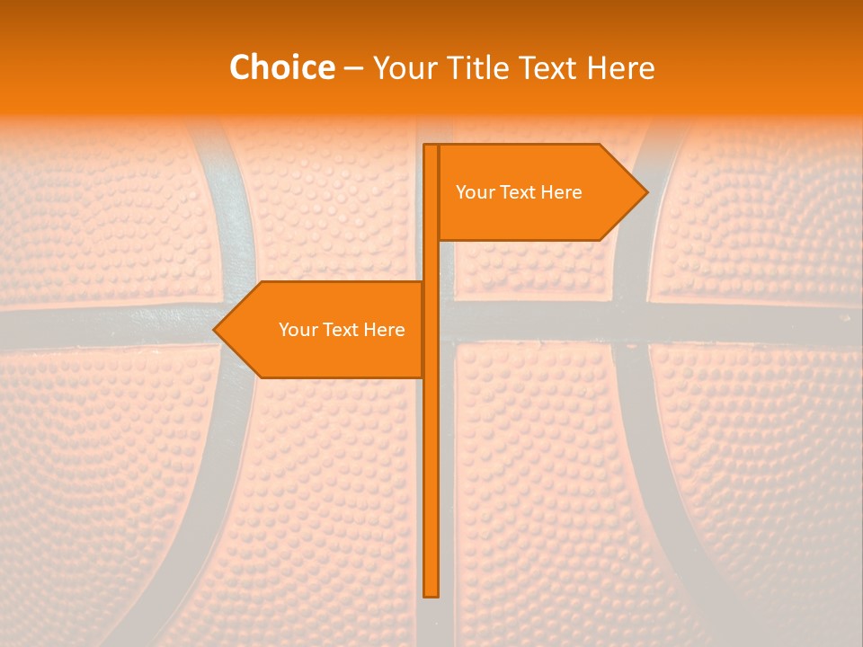 A Close Up Of A Basketball With The Words Name Of Presentation PowerPoint Template