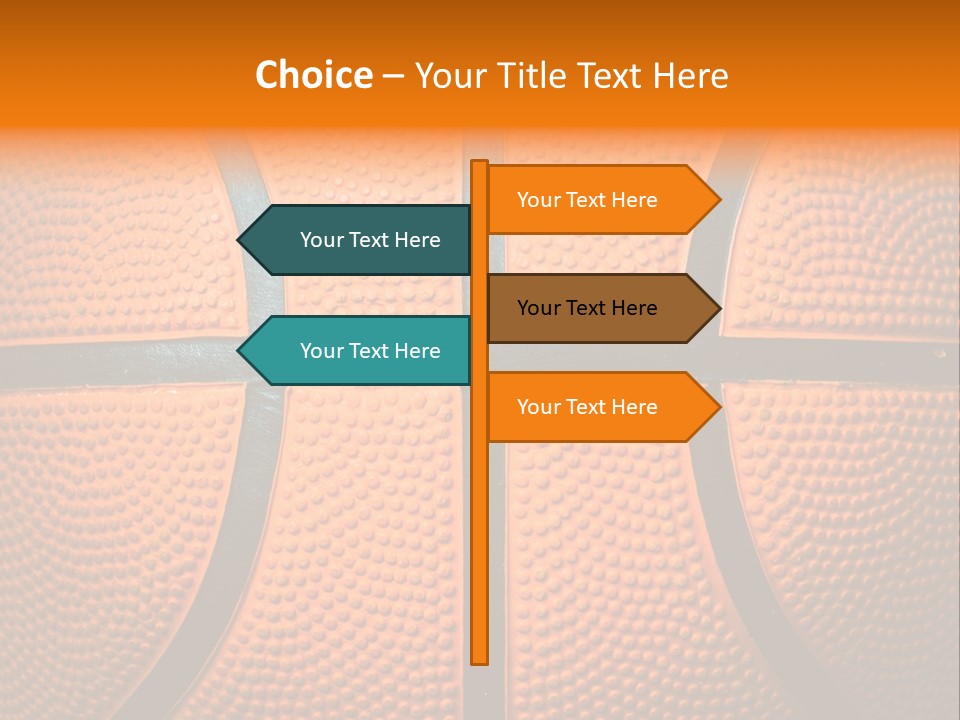 A Close Up Of A Basketball With The Words Name Of Presentation PowerPoint Template