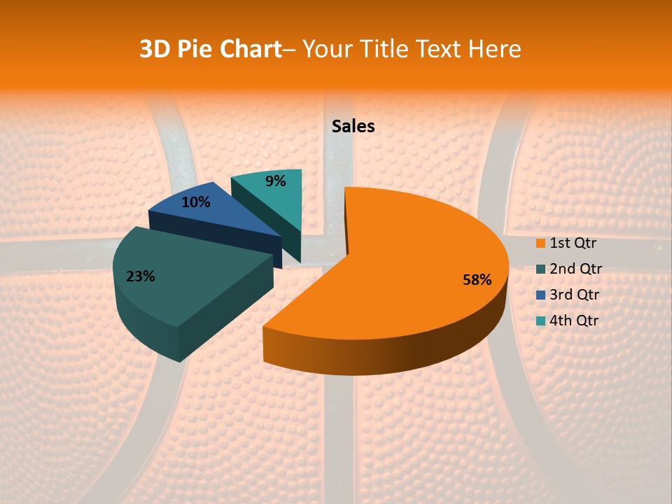 A Close Up Of A Basketball With The Words Name Of Presentation PowerPoint Template