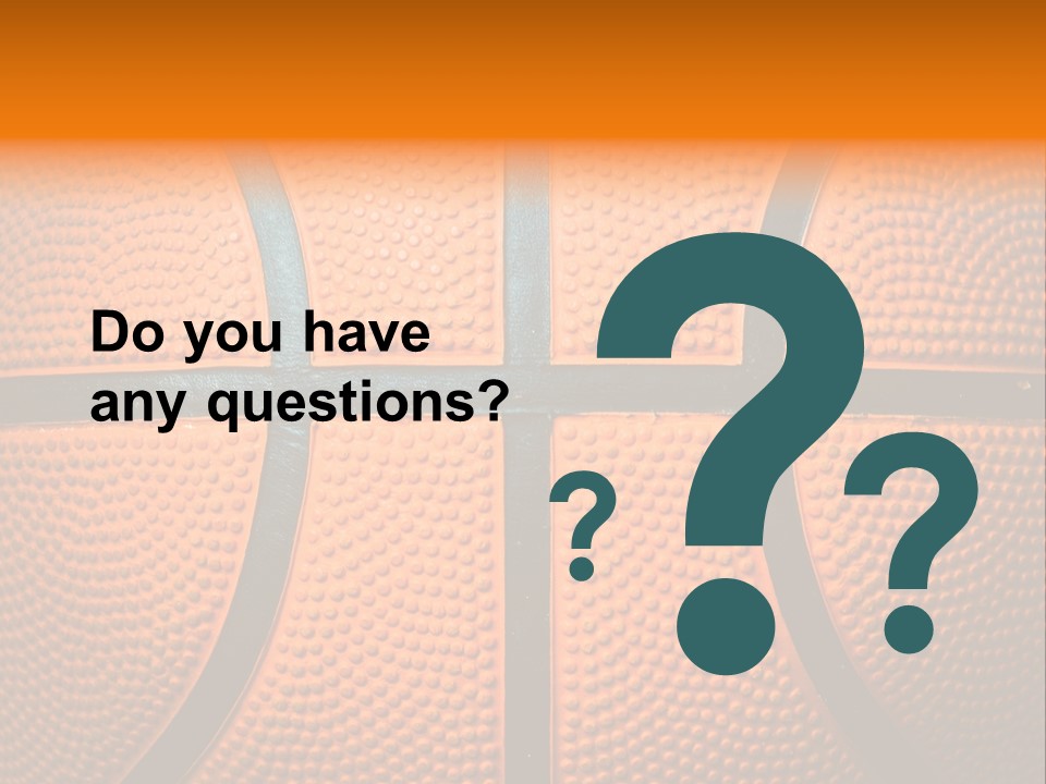 A Close Up Of A Basketball With The Words Name Of Presentation PowerPoint Template