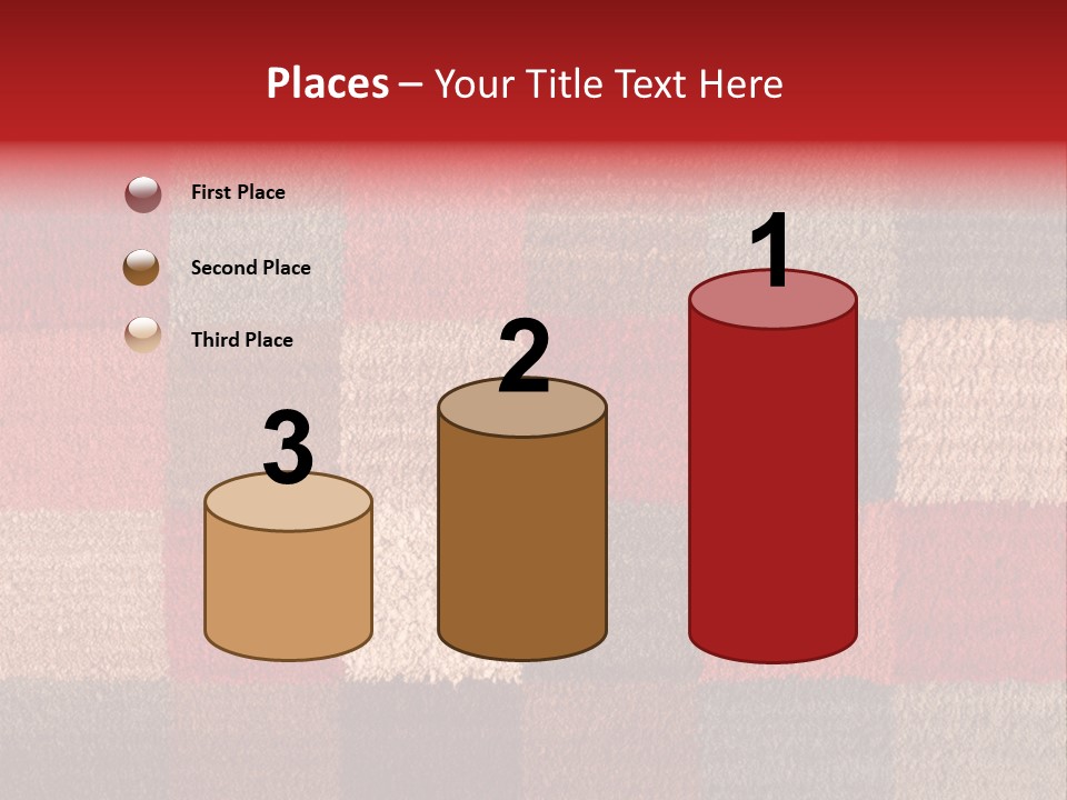 A Red, Brown, And Blue Checkered Rug With A Name On It PowerPoint Template