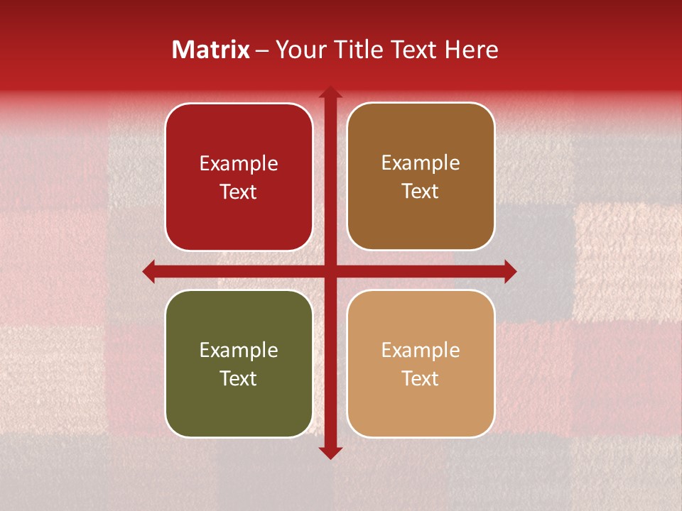 A Red, Brown, And Blue Checkered Rug With A Name On It PowerPoint Template