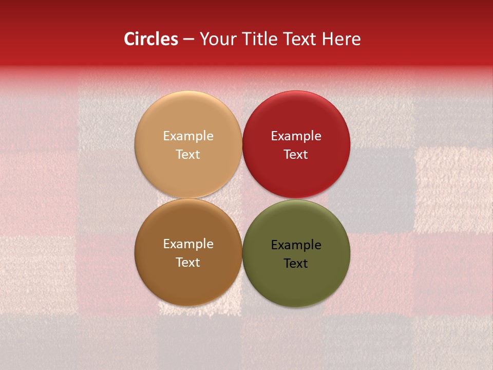 A Red, Brown, And Blue Checkered Rug With A Name On It PowerPoint Template