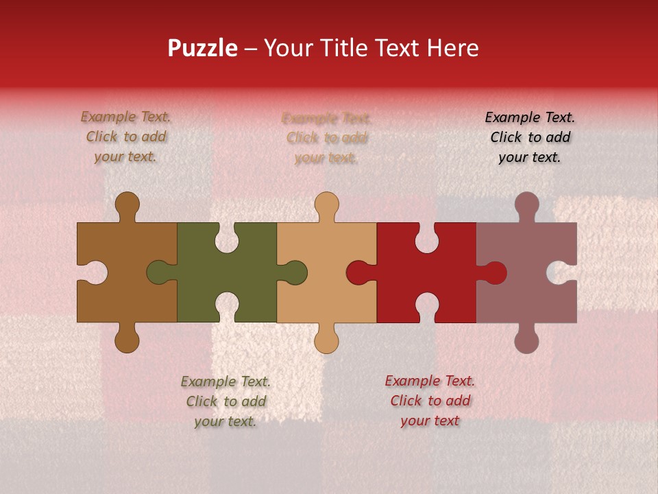 A Red, Brown, And Blue Checkered Rug With A Name On It PowerPoint Template