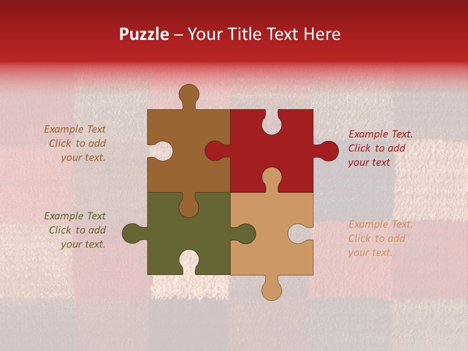 A Red, Brown, And Blue Checkered Rug With A Name On It PowerPoint Template