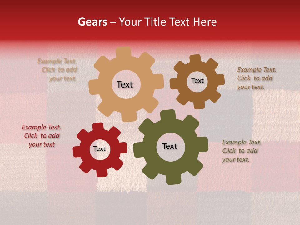 A Red, Brown, And Blue Checkered Rug With A Name On It PowerPoint Template