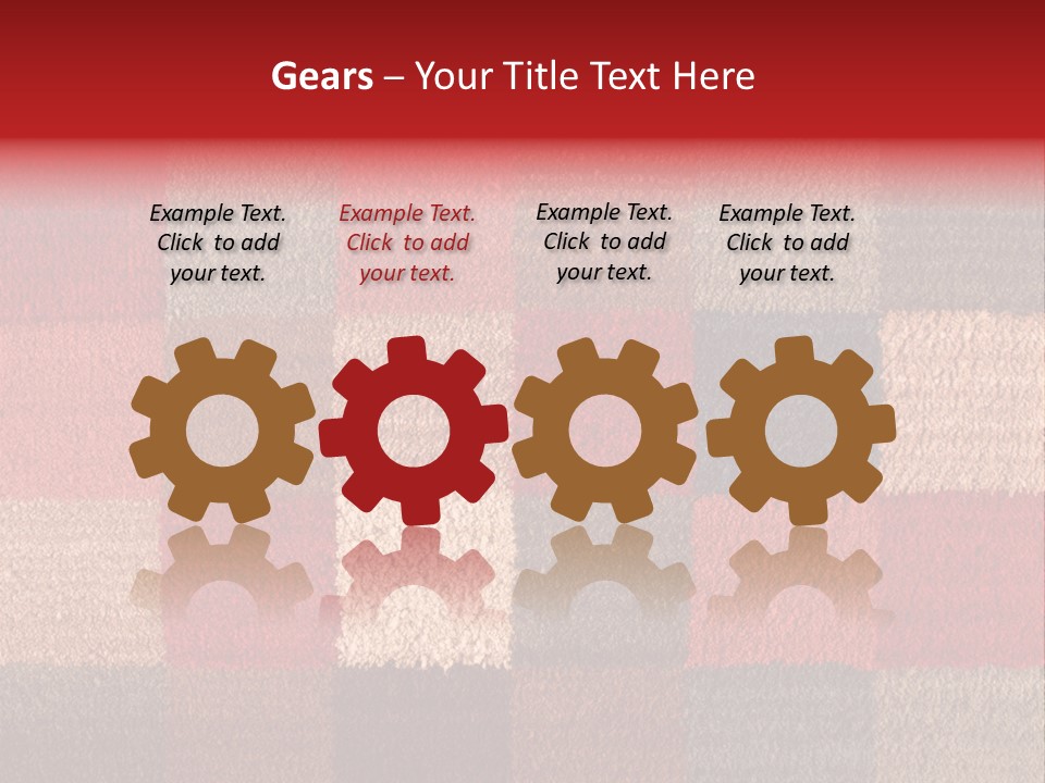 A Red, Brown, And Blue Checkered Rug With A Name On It PowerPoint Template