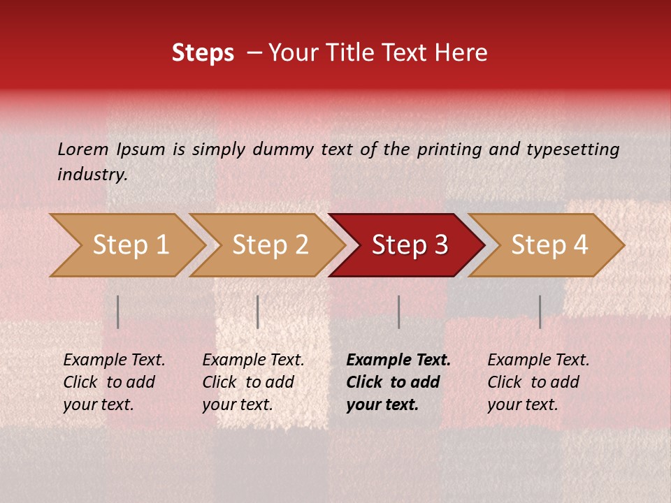 A Red, Brown, And Blue Checkered Rug With A Name On It PowerPoint Template