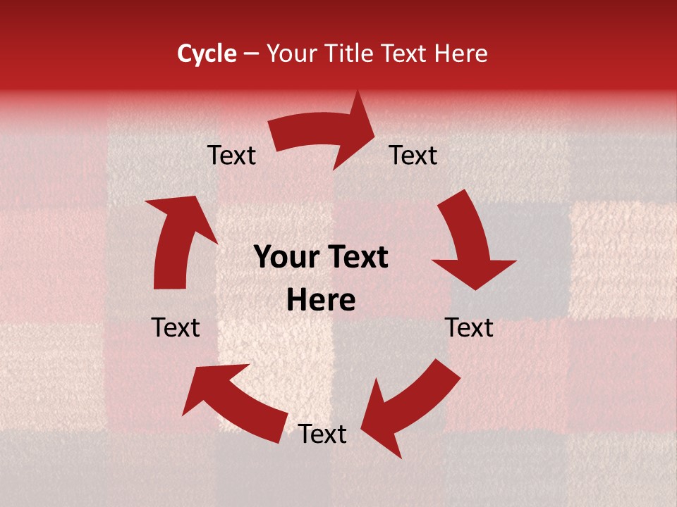 A Red, Brown, And Blue Checkered Rug With A Name On It PowerPoint Template