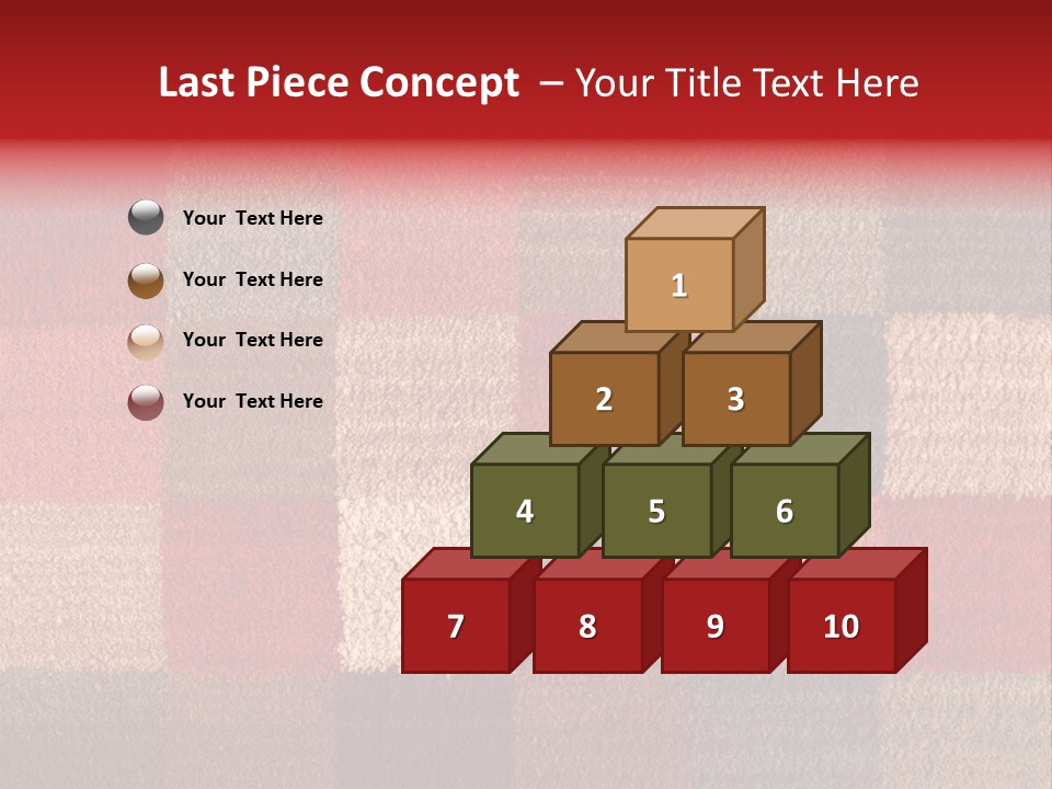 A Red, Brown, And Blue Checkered Rug With A Name On It PowerPoint Template