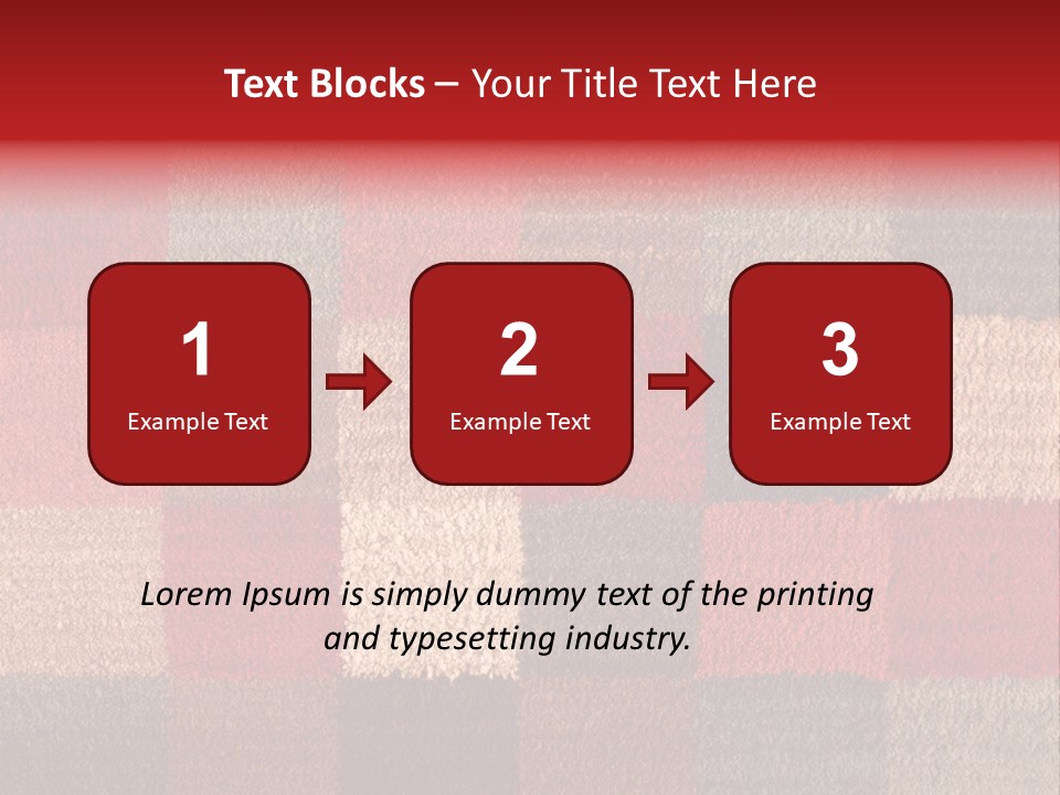 A Red, Brown, And Blue Checkered Rug With A Name On It PowerPoint Template