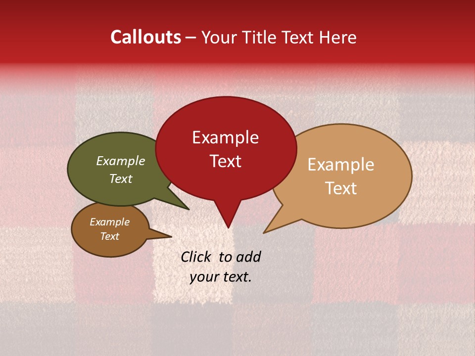 A Red, Brown, And Blue Checkered Rug With A Name On It PowerPoint Template