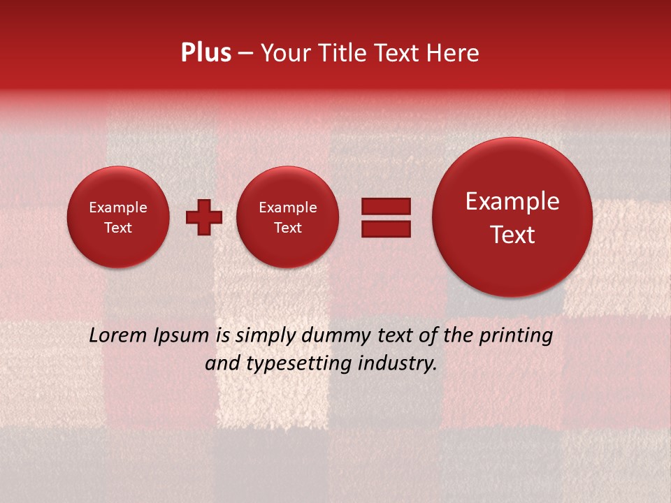 A Red, Brown, And Blue Checkered Rug With A Name On It PowerPoint Template