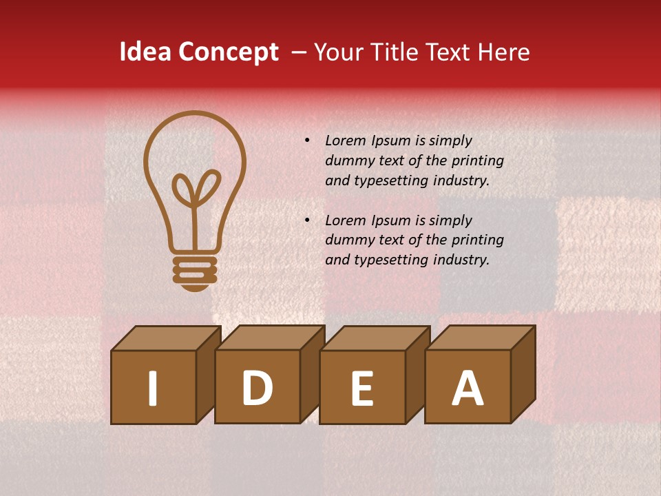 A Red, Brown, And Blue Checkered Rug With A Name On It PowerPoint Template